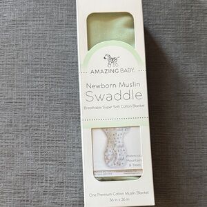 Amazing Baby Green Muslin Swaddle